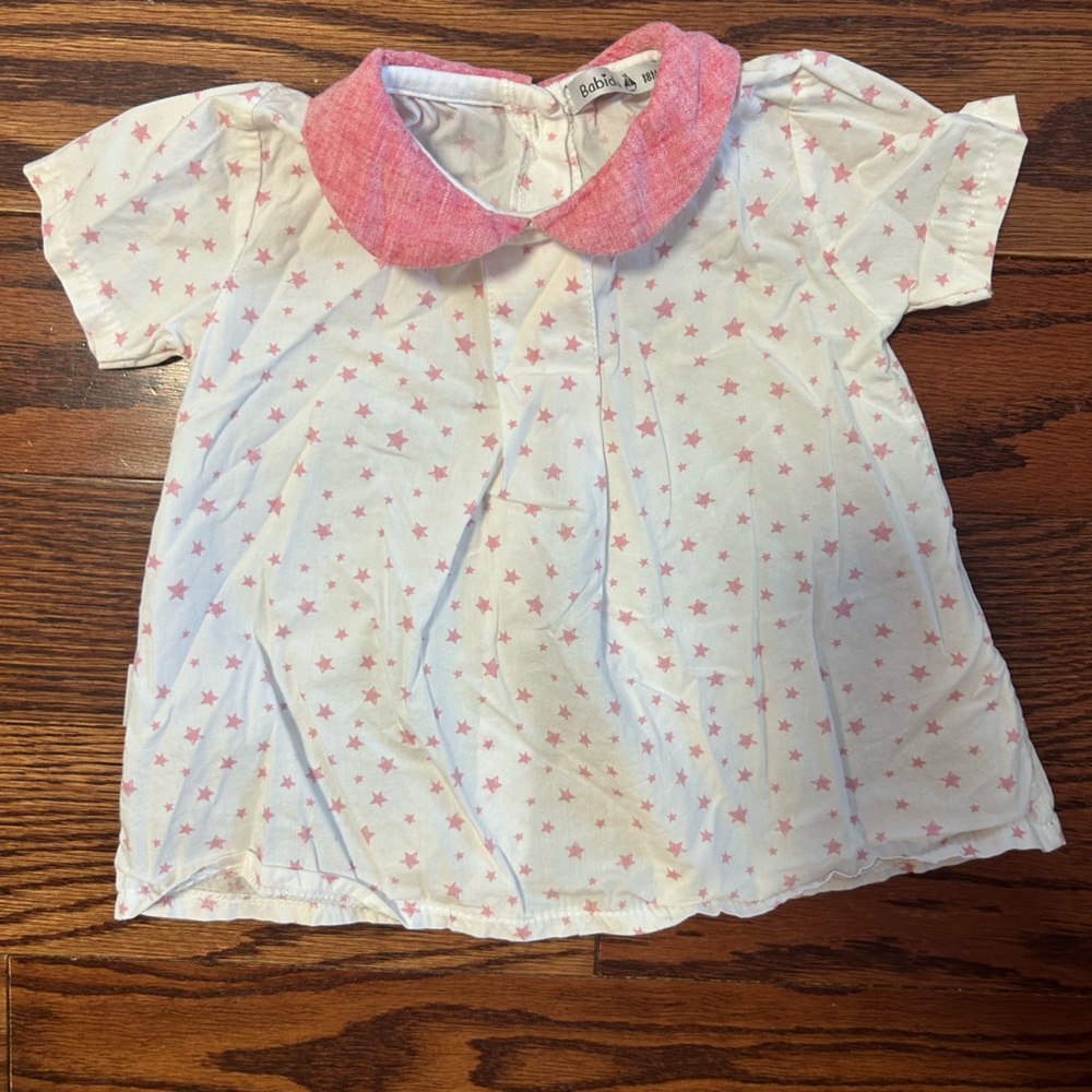 Babidu Pink Star Patterned Baby Dress